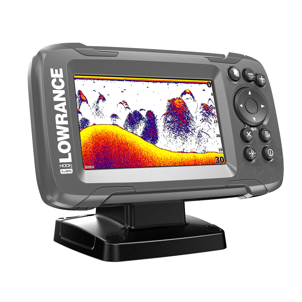 Lowrance HOOK2-4x 4" GPS Bullet Fishfinder w/Track Plotter Transom Mount Bullet Skimmer Transducer [000-14014-001] - Sea & Tech Outfitters Florida, LLC