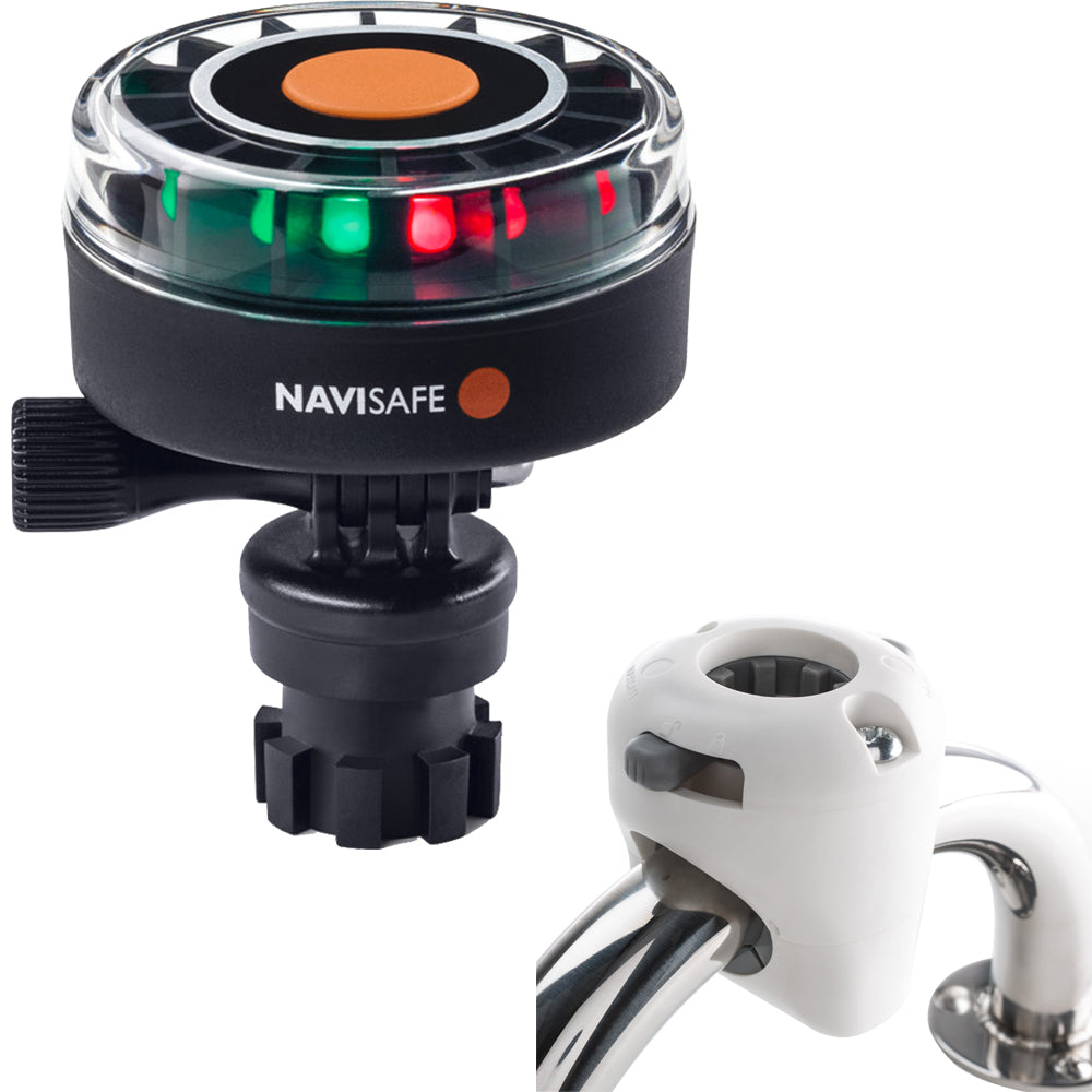 Navisafe Navilight 2NM Tricolor w/Navimount Base  Rail Mount - White [340KIT3] - Sea & Tech Outfitters Florida, LLC