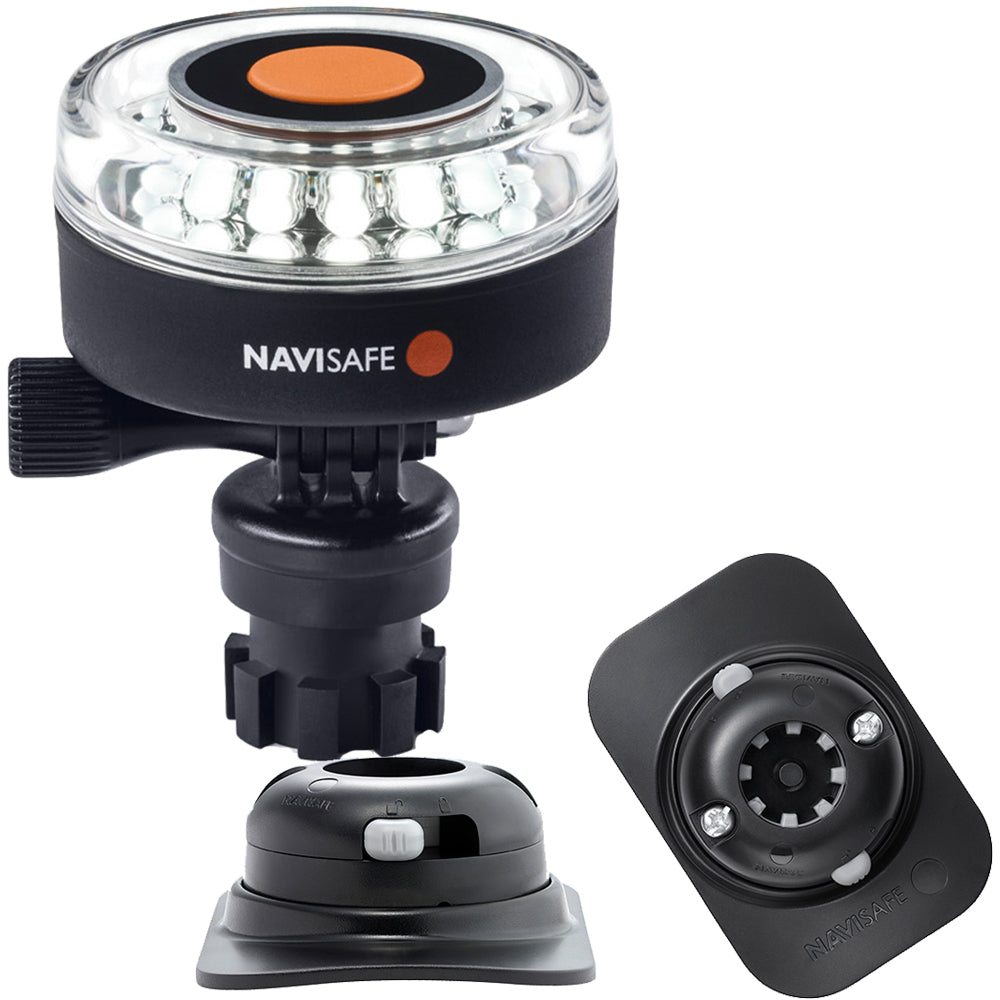 Navisafe Navilight 360 2NM White w/Navimount Base  RIB Mount - Black [040KIT2] - Sea & Tech Outfitters Florida, LLC