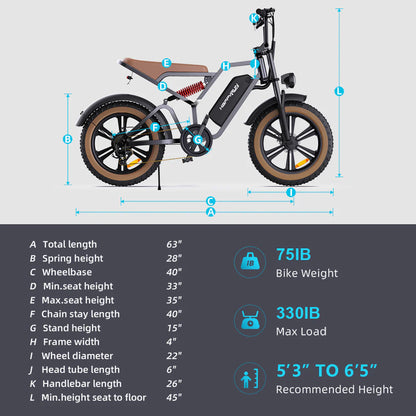 Happy Run HRG60 Electric BMX Style Sport Bicycle