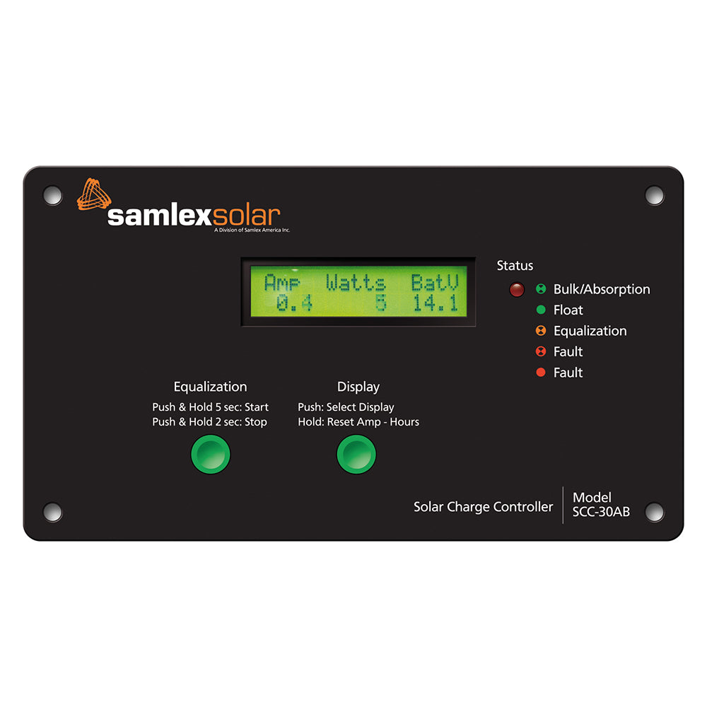 Samlex Flush Mount Solar Charge Controller w/LCD Display - 30A [SCC-30AB] - Sea & Tech Outfitters Florida, LLC