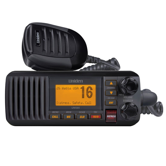 Uniden UM385 Fixed Mount VHF Radio - Black [UM385BK] - Sea & Tech Outfitters Florida, LLC