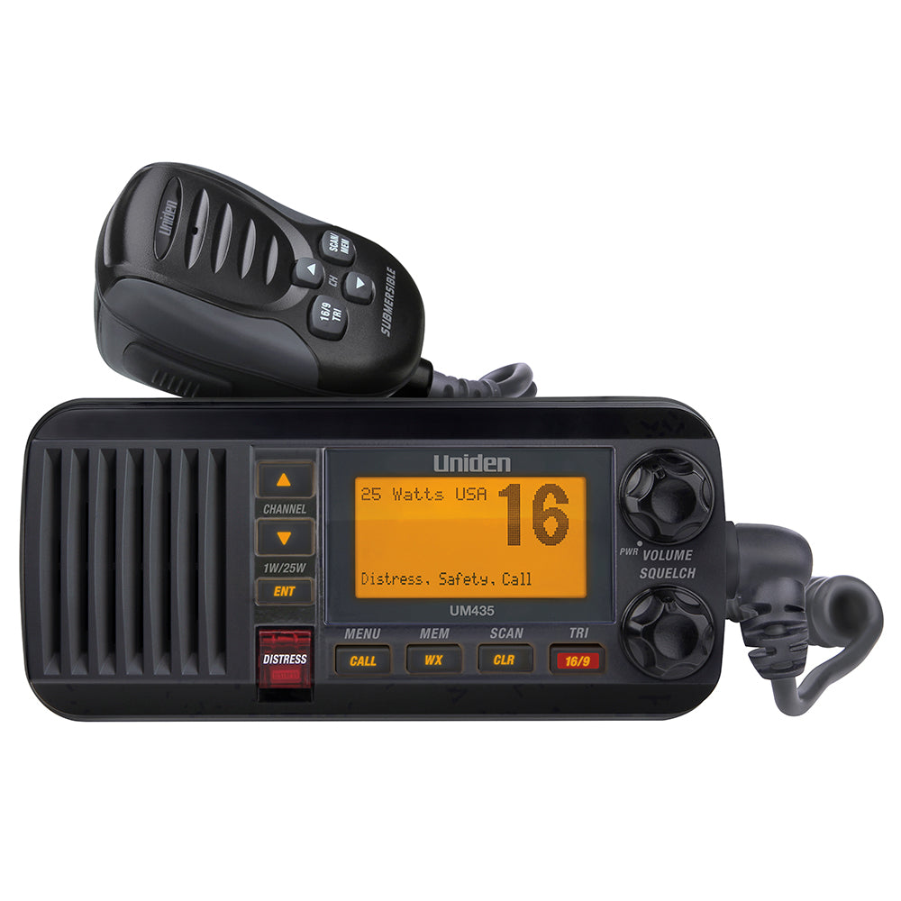 Uniden UM435 Fixed Mount VHF Radio - Black [UM435BK] - Sea & Tech Outfitters Florida, LLC