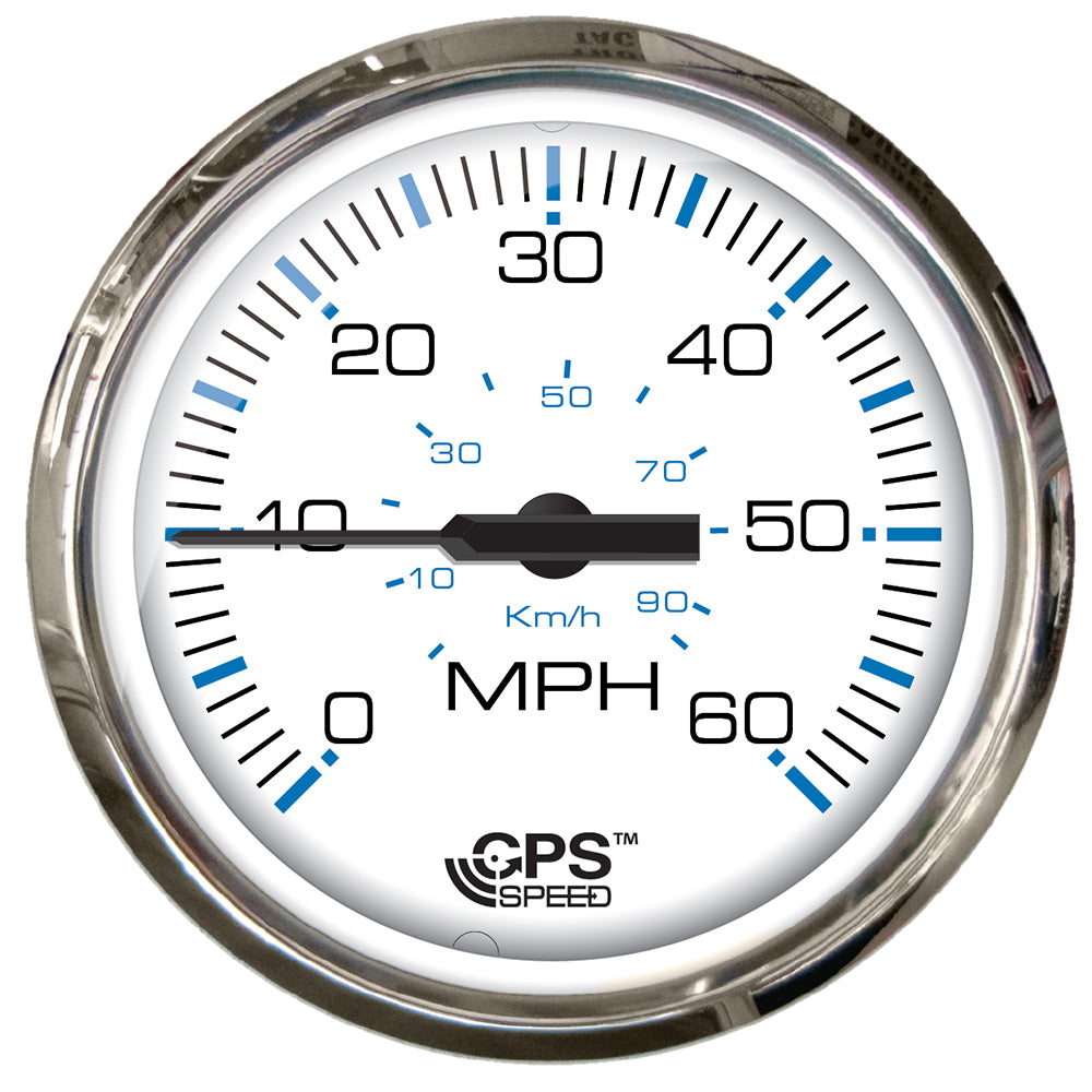 Faria Chesapeake White SS 4" Studded Speedometer - 60MPH (GPS) [33839] - Sea & Tech Outfitters Florida, LLC