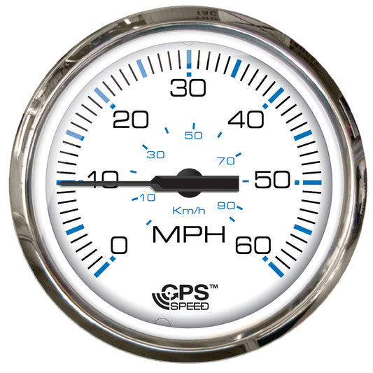 Faria Chesapeake White SS 4" Studded Speedometer - 60MPH (GPS) [33839] - Sea & Tech Outfitters Florida, LLC