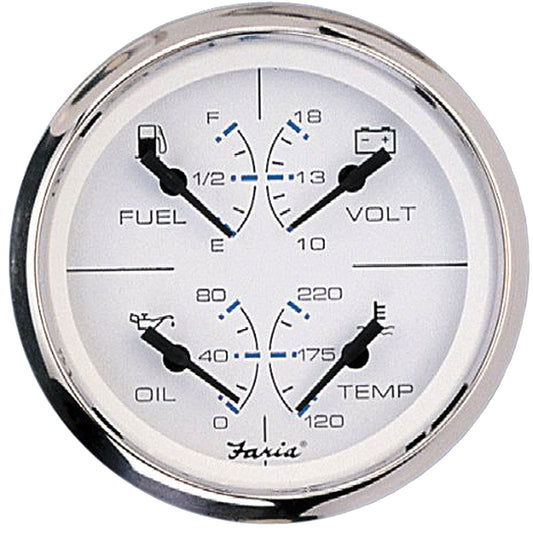 Faria Chesapeake White SS 4" Multifunction Gauge [33851] - Sea & Tech Outfitters Florida, LLC