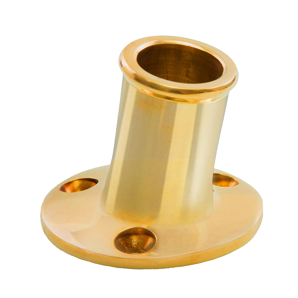 Whitecap Top-Mounted Flag Pole Socket Polished Brass - 3/4" ID [S-5001B] - Sea & Tech Outfitters Florida, LLC