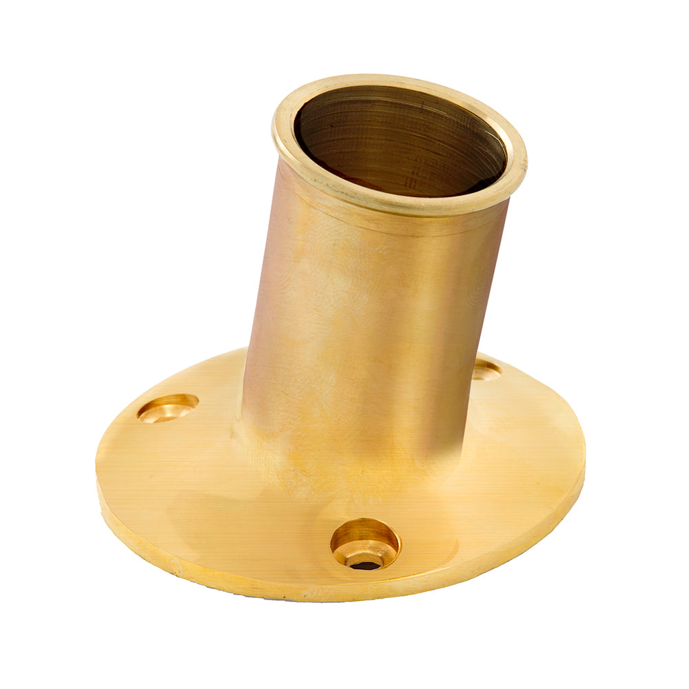 Whitecap Top-Mounted Flag Pole Socket Polished Brass - 1" ID [S-5002B] - Sea & Tech Outfitters Florida, LLC