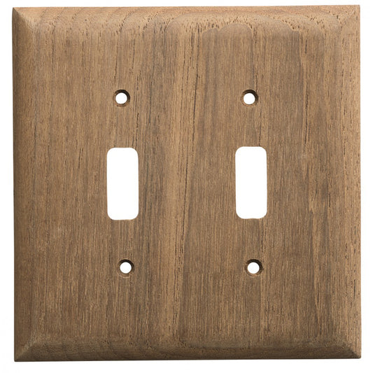 Whitecap Teak 2-Toggle Switch/Receptacle Cover Plate [60176] - Sea & Tech Outfitters Florida, LLC