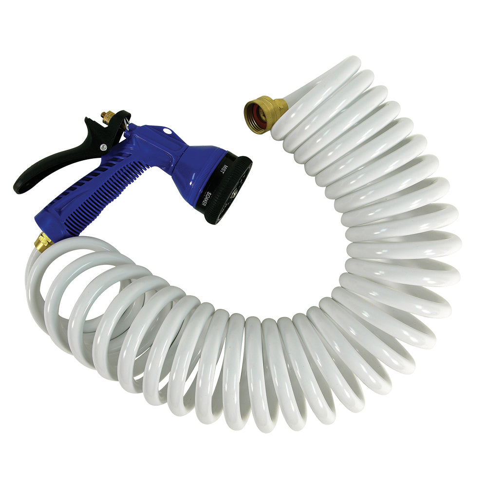 Whitecap 50 White Coiled Hose w/Adjustable Nozzle [P-0442] - Sea & Tech Outfitters Florida, LLC