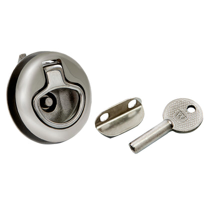 Whitecap Mini Slam Latch Stainless Steel Locking Pull Ring [6138C] - Sea & Tech Outfitters Florida, LLC