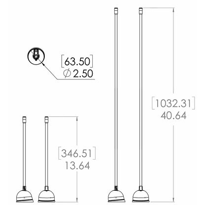 Lumitec Contour Anchor Light - 12" - Black Shaft White Base [101585]