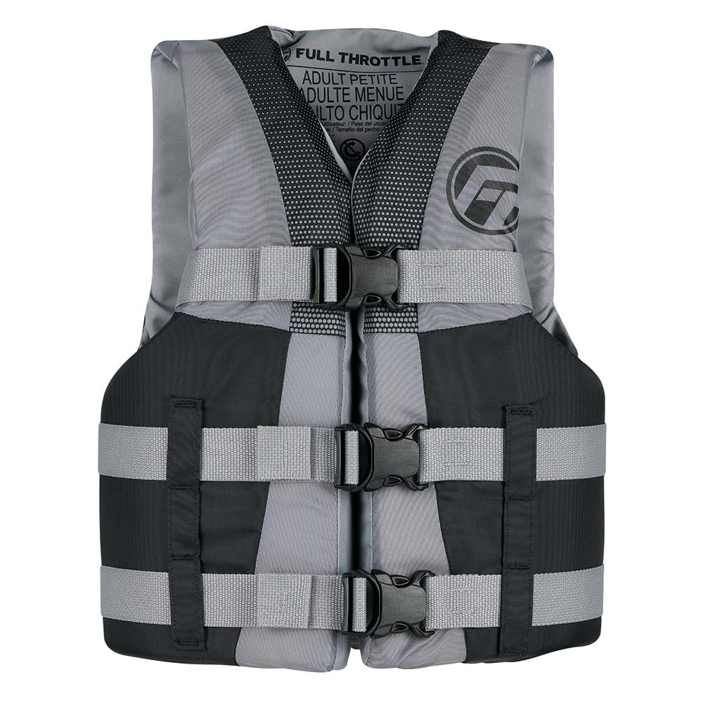 Full Throttle Teen Nylon Life Jacket - Grey/Black [112200-701-010-22]