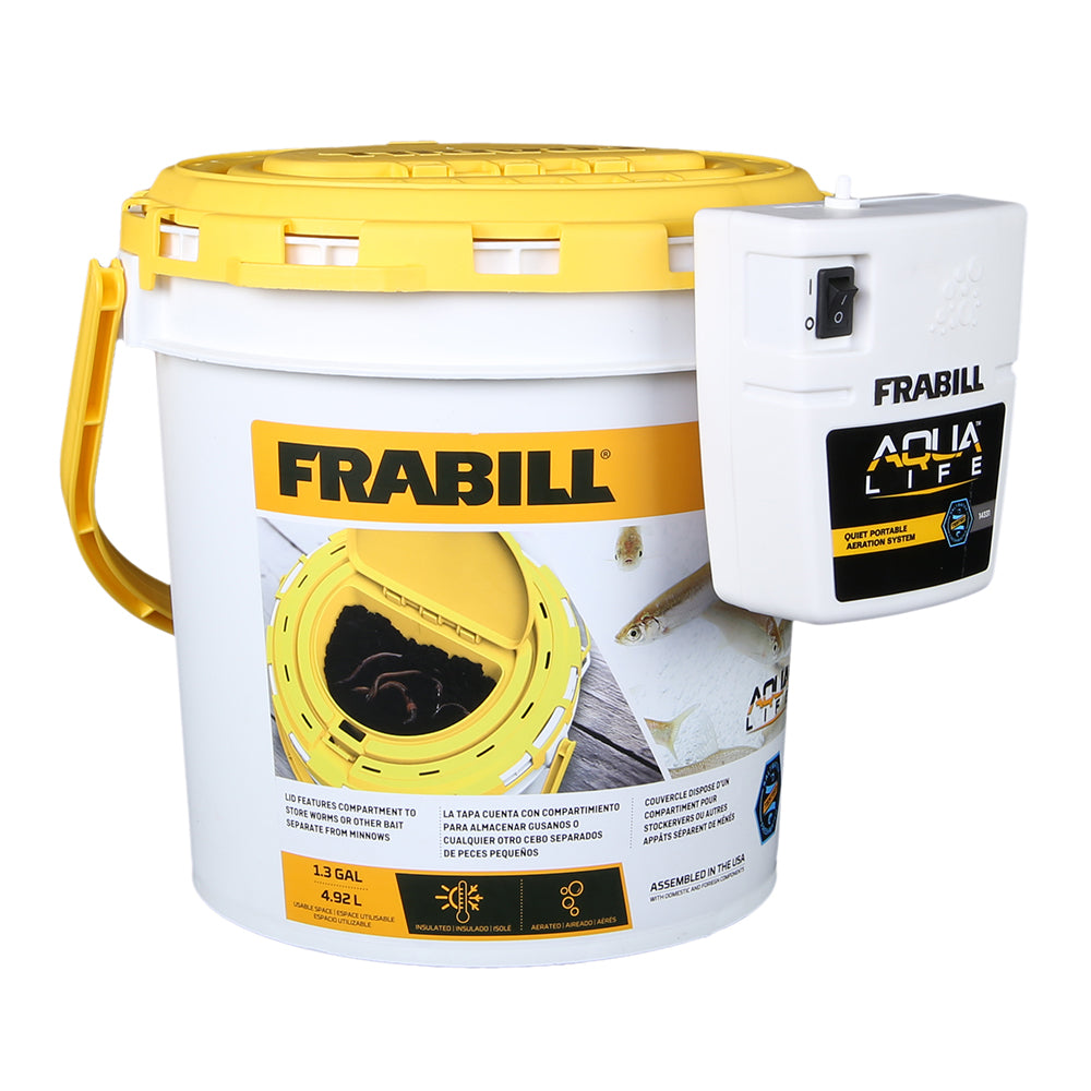 FRABILL DUAL FISH BAIT BUCKET BUILT-IN W/AERATOR