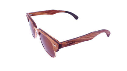 Engleberts Real Ebony and ZebraWood Sunglasses With Bamboo Case, Tea P