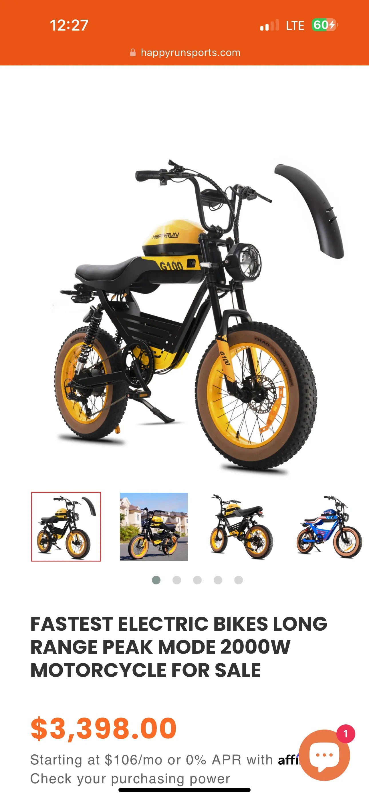 | Happy Run G100 E-Bike | Dual Battery | Performance & Competition Rated |