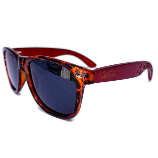 Engleberts Red Bamboo Tortoise Framed Sunglasses, Polarized, Engraved