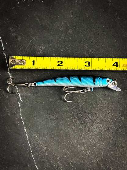 Outdoor Junction Series Skinny Long Hard Crankbait Sinking Minnow: Blu