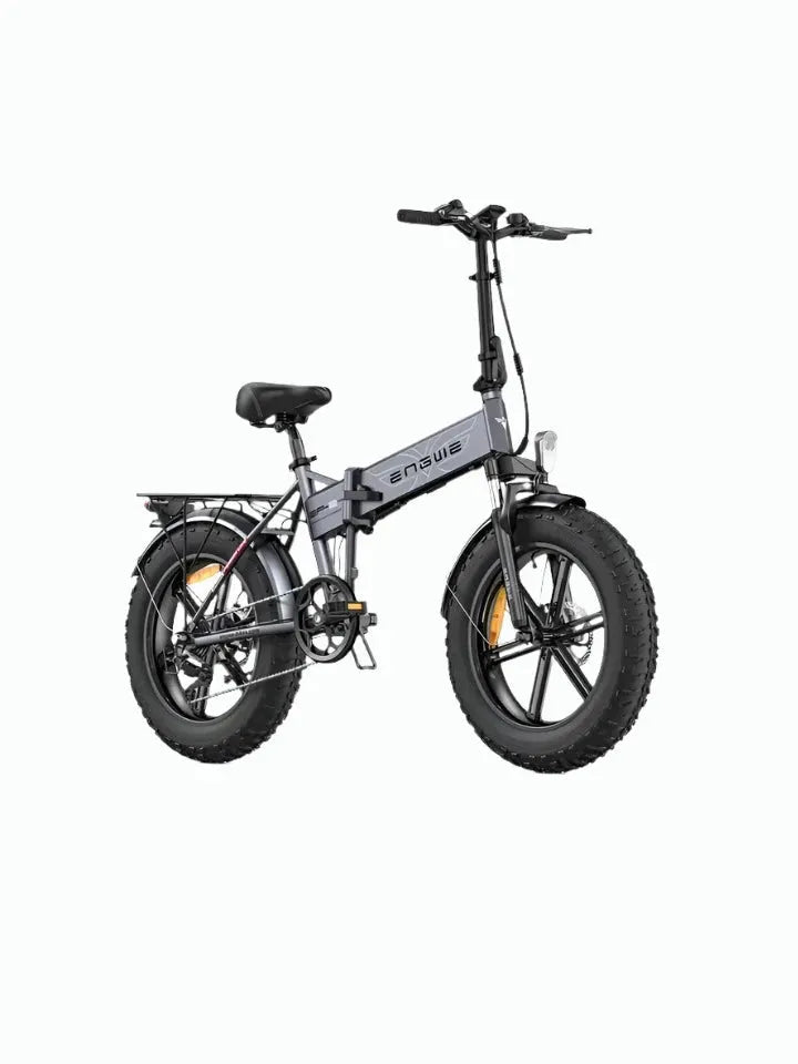 EP2 Ebike-960W Peak Front Suspension Foldable Bike with 20-inch all-terrain fat tires and aluminum foldable frame.