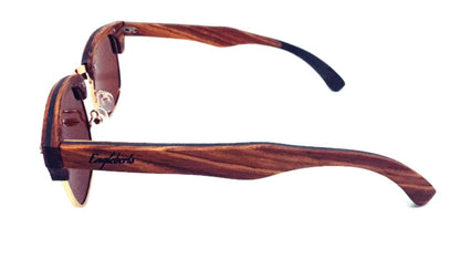 Engleberts Real Ebony and ZebraWood Sunglasses With Bamboo Case, Tea P