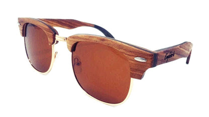 Engleberts Real Ebony and ZebraWood Sunglasses With Bamboo Case, Tea P