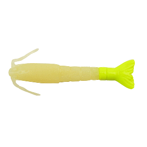 BERKLEY GULP SHRIMP 3" GLOW/CHARTREUSE STOCKED