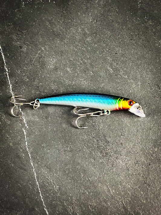 Outdoor Junction Series Skinny Long Hard Crankbait Sinking Minnow: Blu